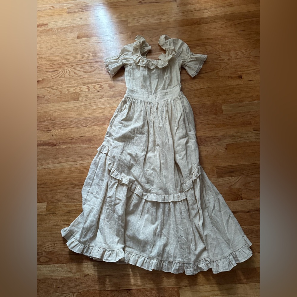 Of Her Own Kind Adeline Dress in Cream Organic Kala Cotton Sz S NWT - Picture 5 of 7